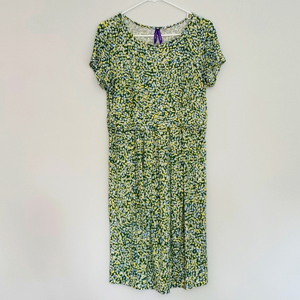 Seraphine Green Print Jersey Maternity and Nursing Dress Size 6